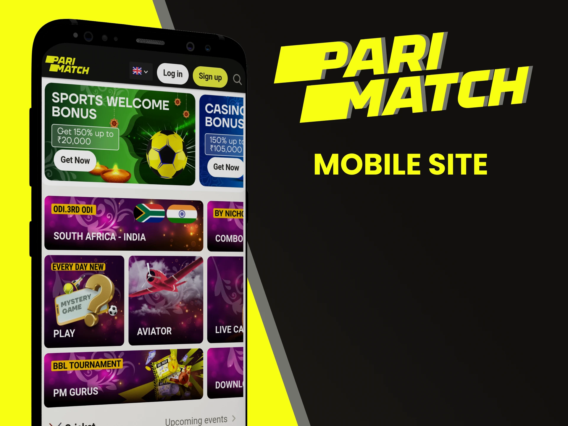 Visit the mobile version of the Parimatch website.