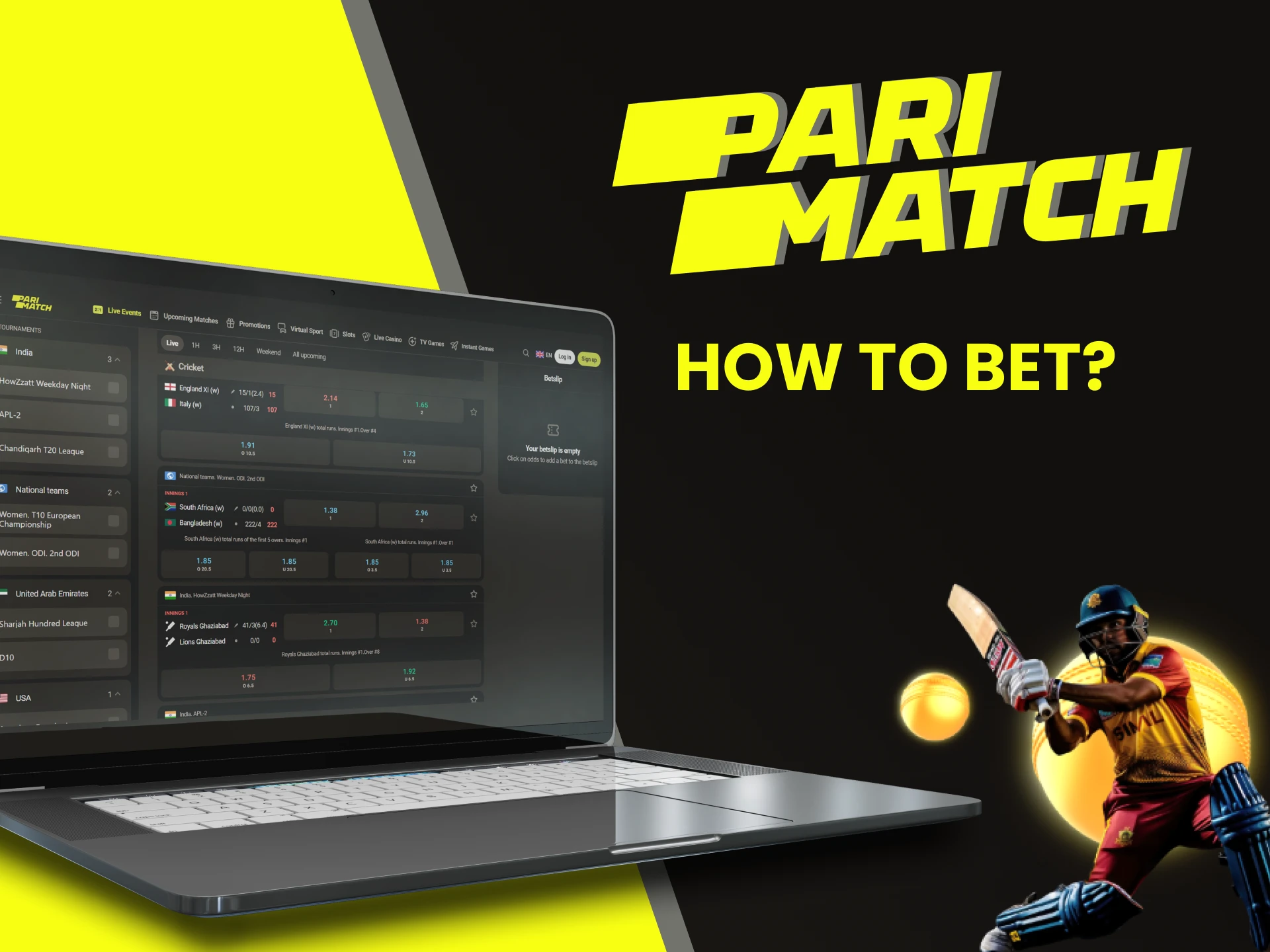 Go to the sports section for betting on cricket from Parimatch.