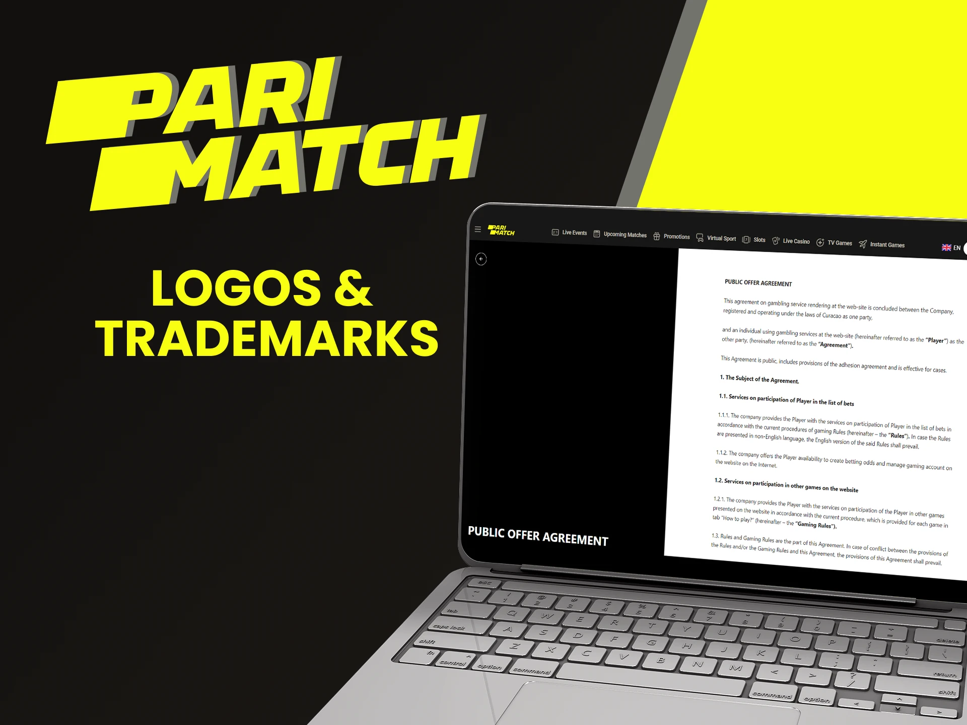 We will tell you who owns the trademarks and intellectual property on the Parimatch website.