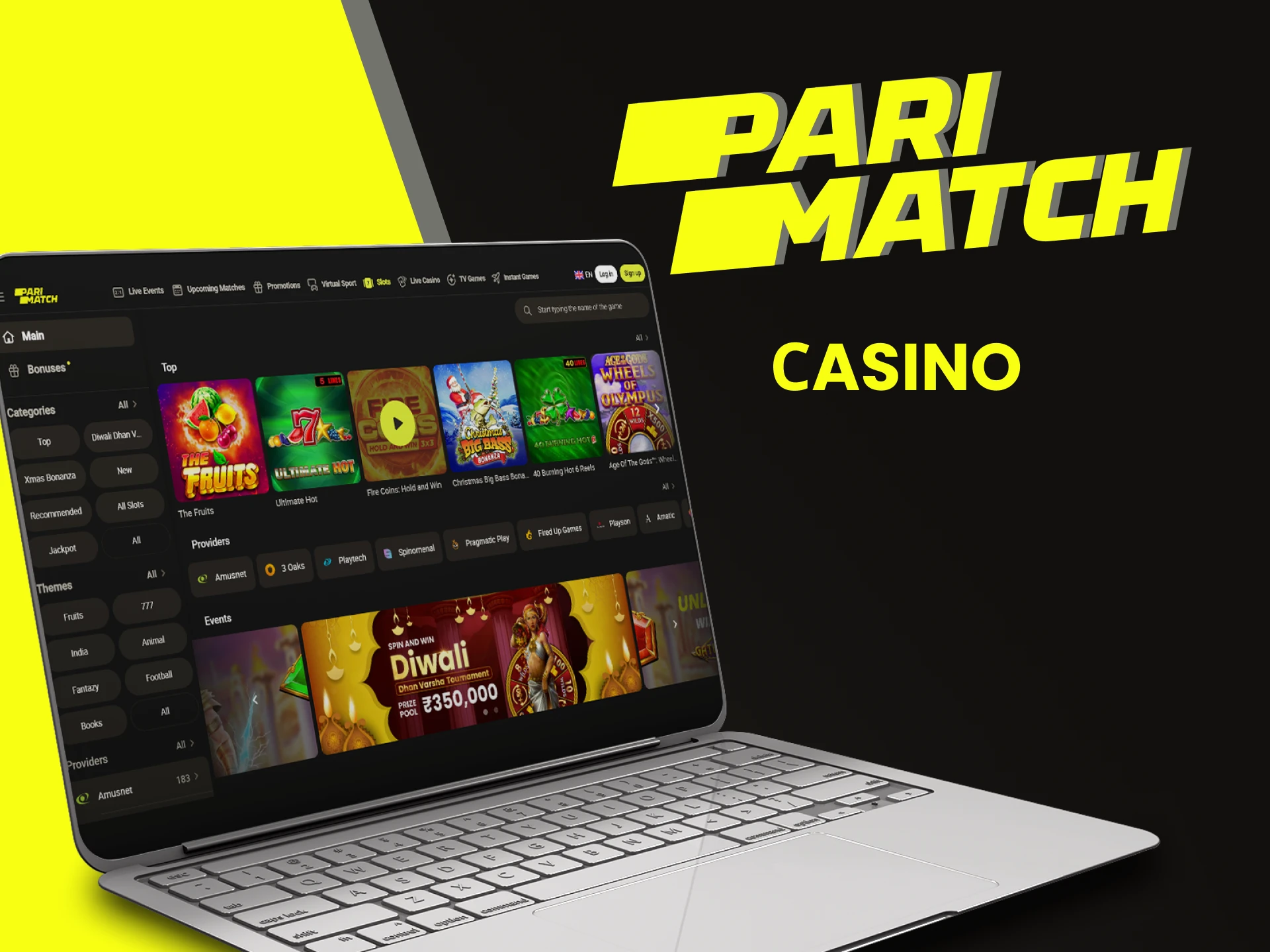 Play casino on the Parimatch website.
