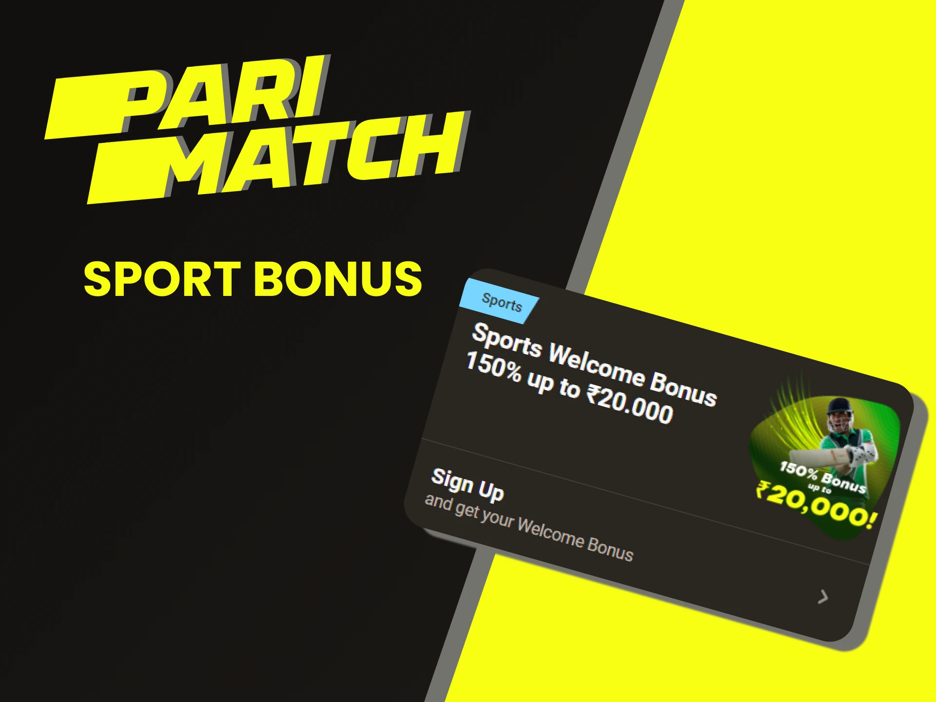 Get a sports betting bonus from Parimatch.
